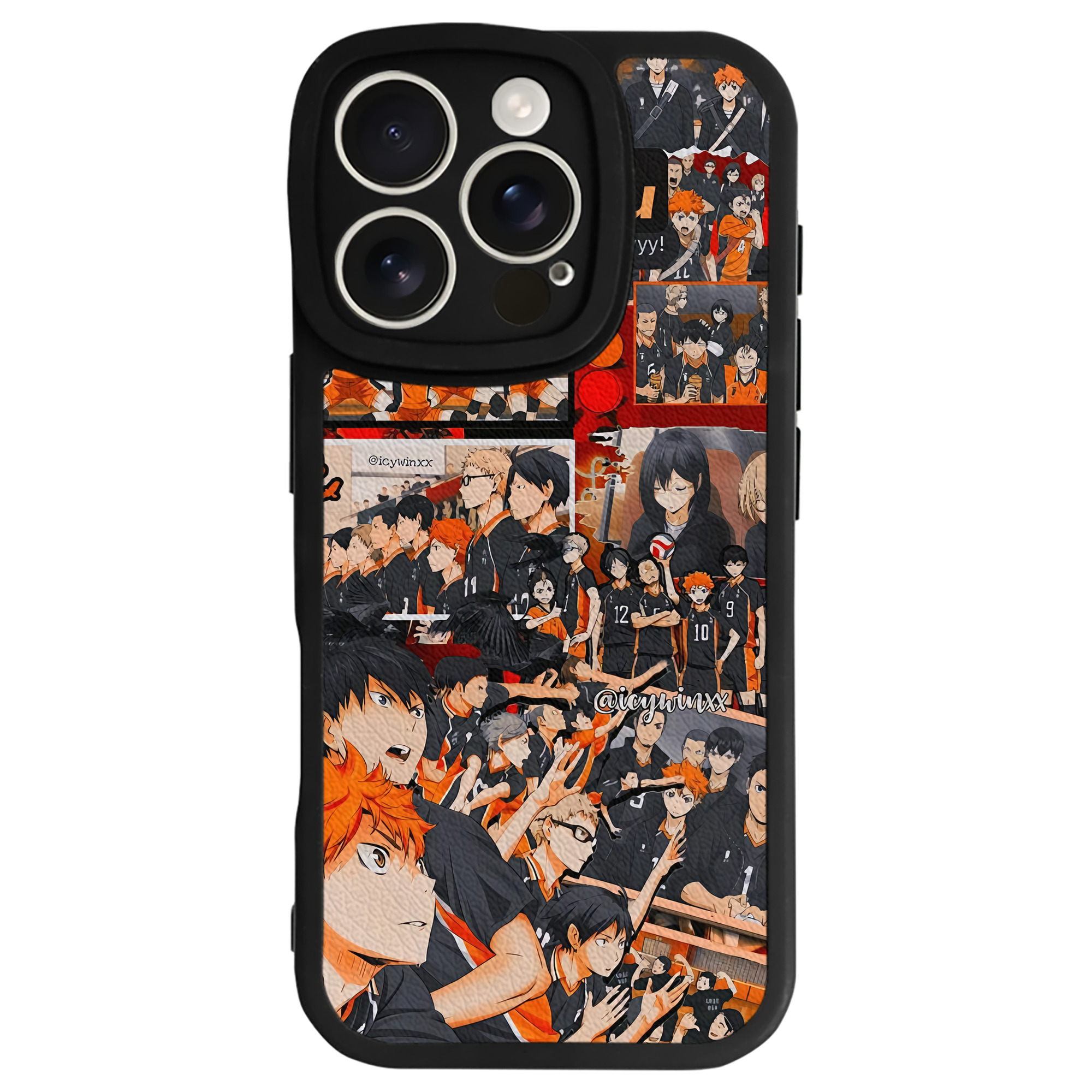 （画像用） ハイキュー!! Haikyu!! 【iPhone 16シリーズ対応】シリコンスマホケース（レザー調） 材質：シリコン